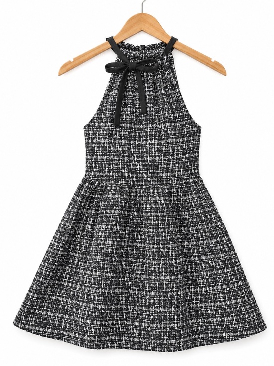 Shushu/Tong Dresses & Skirts - SHUSHU/TONG Tweed Halter Puff Mini Dress Black White Designer Size 6